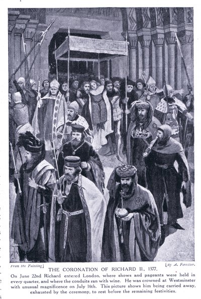 Krönung von Richard II. AD 1377, 1920er Jahre von Amedee Forestier